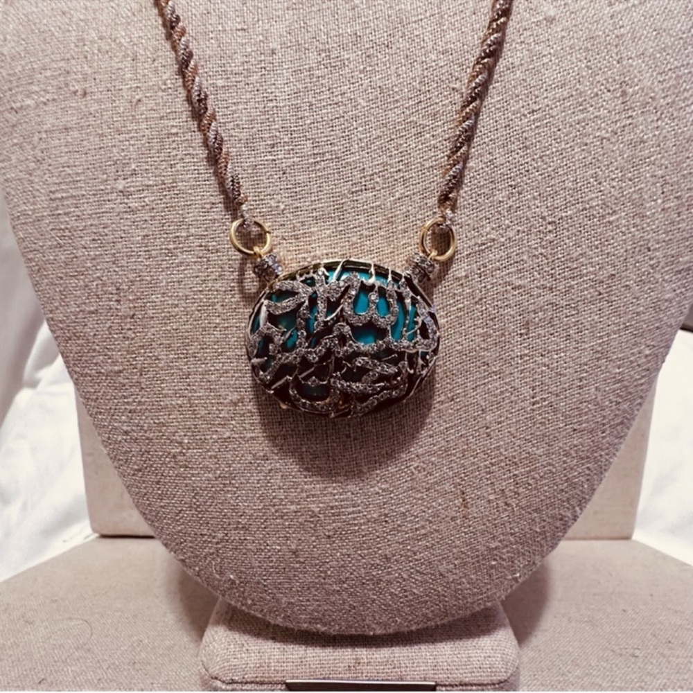 Ethnic | Necklace | Arabic Necklace over Faux Turquoise Stone - Picture 7 of 9